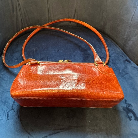 GIUDI Italy, gorgeous heavy chocolate brown leather vintage bag - Picture 10 of 12